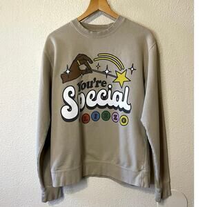 Lizzo You're Special Concert Tour Merch Crew Neck Graphic Sweatshirt Beige Small